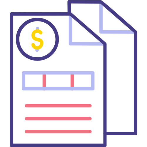 Illustration of financial document with dollar symbol